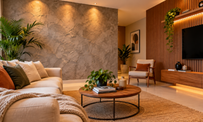 Adeus, parede pintada de branco: revestimentos decorativos estão transformando salas e quartos com texturas, efeitos visuais e alternativas para renovar o ambiente sem grandes mudanças estruturais
