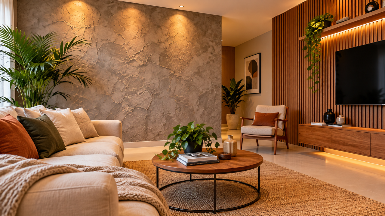 Adeus, parede pintada de branco: revestimentos decorativos estão transformando salas e quartos com texturas, efeitos visuais e alternativas para renovar o ambiente sem grandes mudanças estruturais