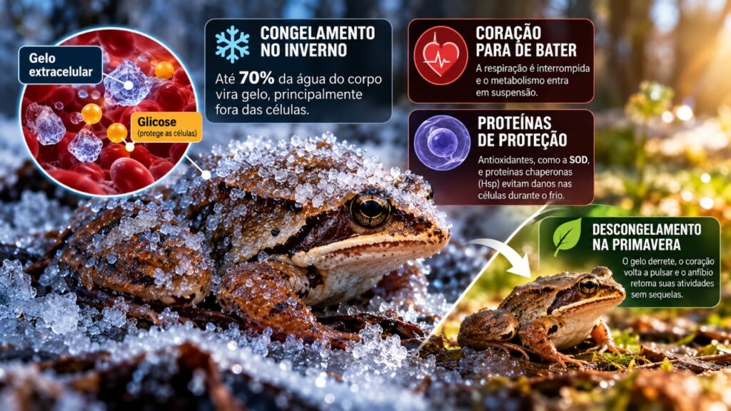 O animal que consegue sobreviver congelado durante o inverno e retoma suas atividades quando as temperaturas voltam a subir