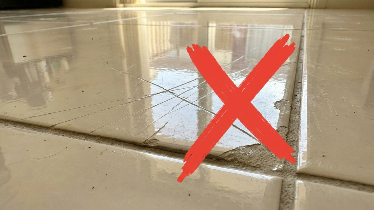 Sem riscar o esmalte, nem danificar o porcelanato: a melhor forma de retirar restos de argamassa e rejunte seco do chão após a reforma