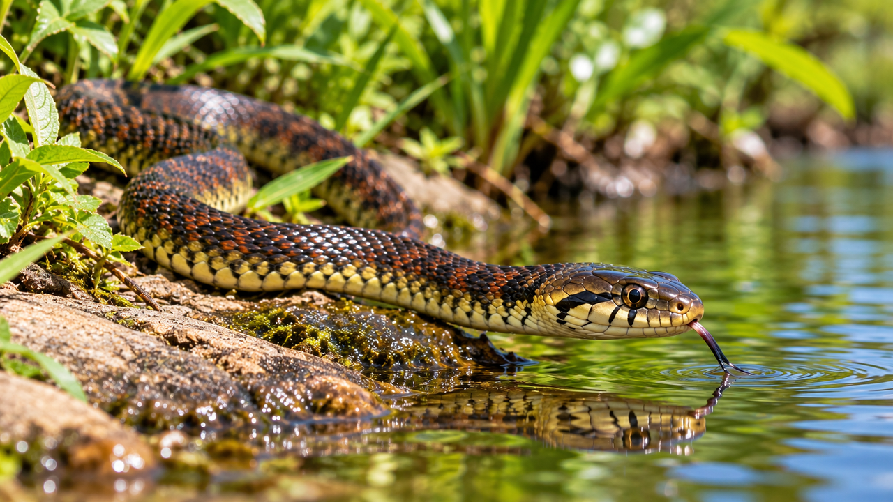 Muita gente mata a cobra-d’água por medo de ser perigosa, mas poucos sabem o papel que ela desempenha ao controlar pequenos animais perto das casas