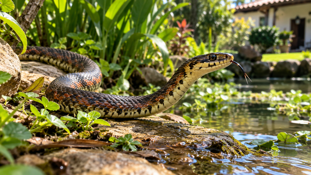 Muita gente mata a cobra-d’água por medo de ser perigosa, mas poucos sabem o papel que ela desempenha ao controlar pequenos animais perto das casas