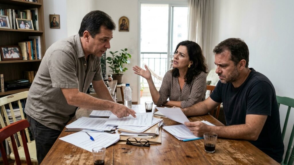 Três irmãos herdam a mesma casa, mas apenas um quer vender o imóvel e, após os outros dois se recusarem, a Justiça pode determinar um leilão para dividir o dinheiro entre os herdeiros