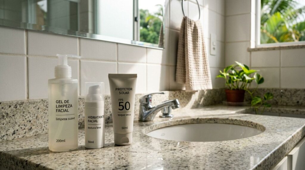 Especialistas em pele explicam: se o rosto amanhece oleoso mesmo depois de uma rotina caprichada, pode não ser falta de limpeza, mas excesso de produtos à noite, e “simplificar o skincare pode ajudar”