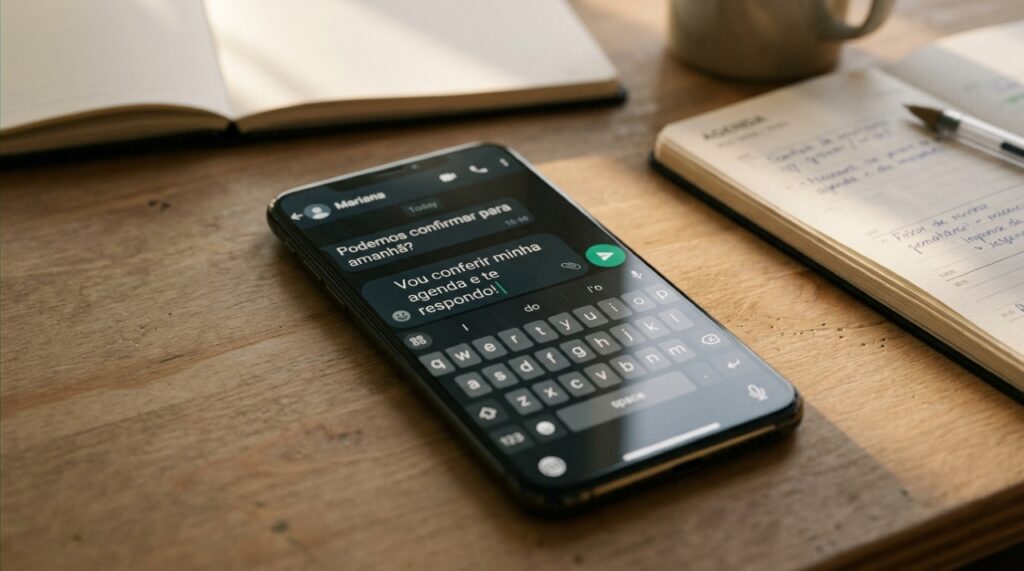 Como evitar mal-entendidos ao demorar para responder mensagens no WhatsApp - Imagem ilustrativa criada por inteligência artificial