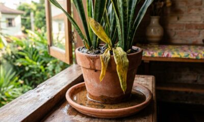 Especialistas em plantas explicam: “Se a Espada-de-São-Jorge está ficando com as folhas amarelas, o problema pode não ser falta de cuidado, mas excesso de água acumulada no solo”