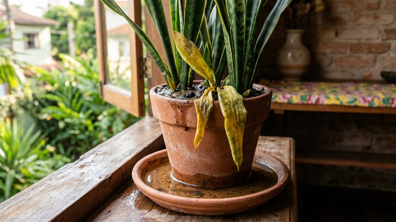 Especialistas em plantas explicam: “Se a Espada-de-São-Jorge está ficando com as folhas amarelas, o problema pode não ser falta de cuidado, mas excesso de água acumulada no solo”