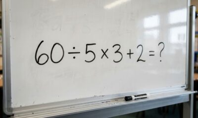 Sem papel e sem calculadora: tente resolver 60 ÷ 5 × 3 + 2 de cabeça sem se confundir