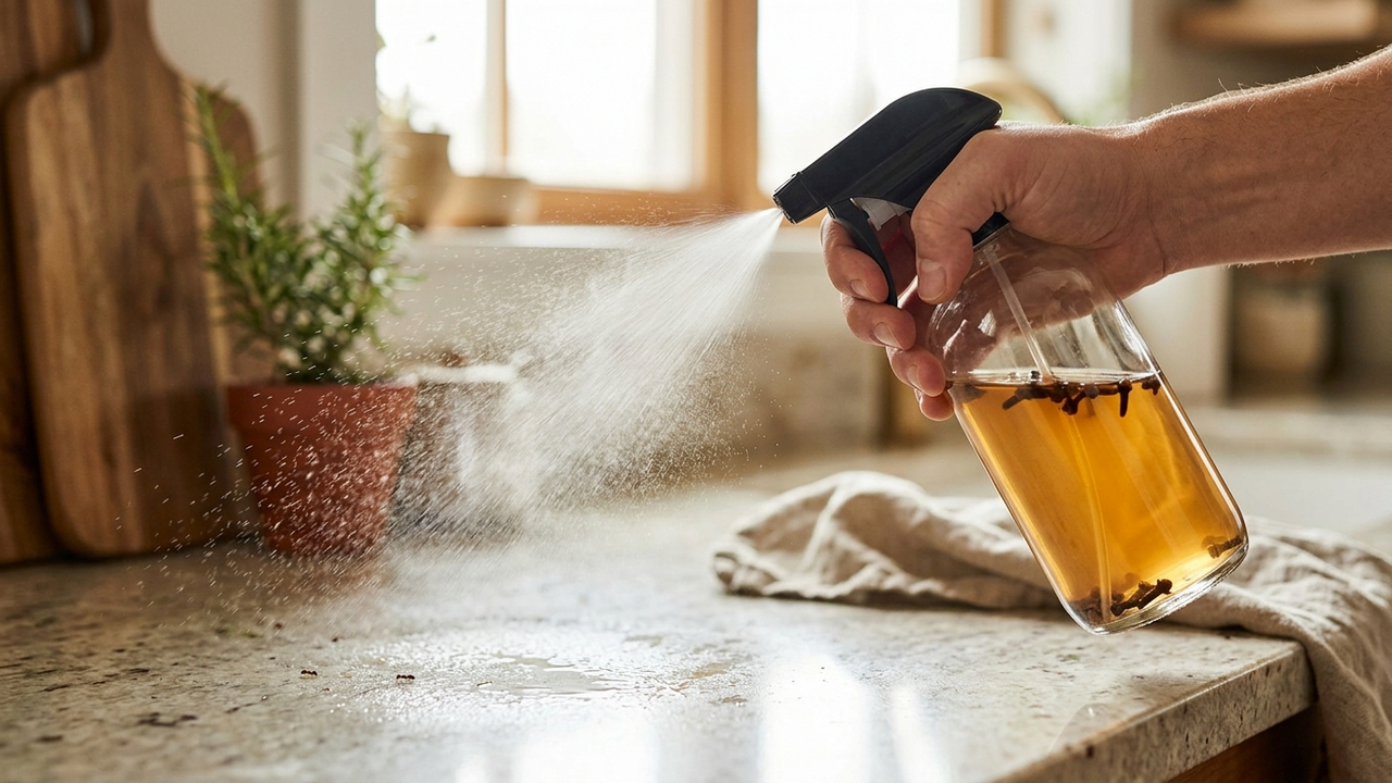 Mistura de cravo-da-índia com álcool na bancada da pia: para que serve o spray aromático que espanta formigas doceiras em minutos