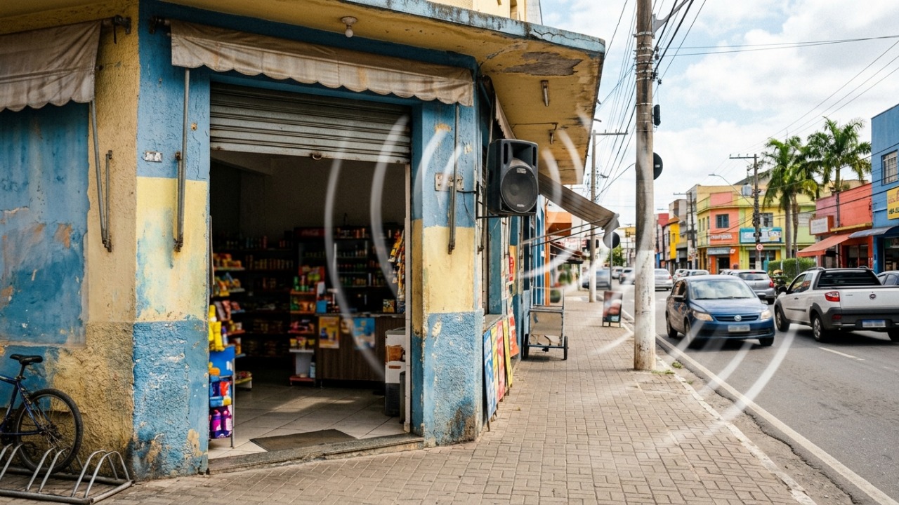 Comerciante recebe multa após colocar caixa de som na porta da loja e descobre que anúncios audíveis da rua podiam ser proibidos