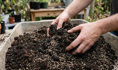 A proporção exata de três ingredientes simples que cria o substrato perfeito e aerado para plantas de interior nunca mais morrerem