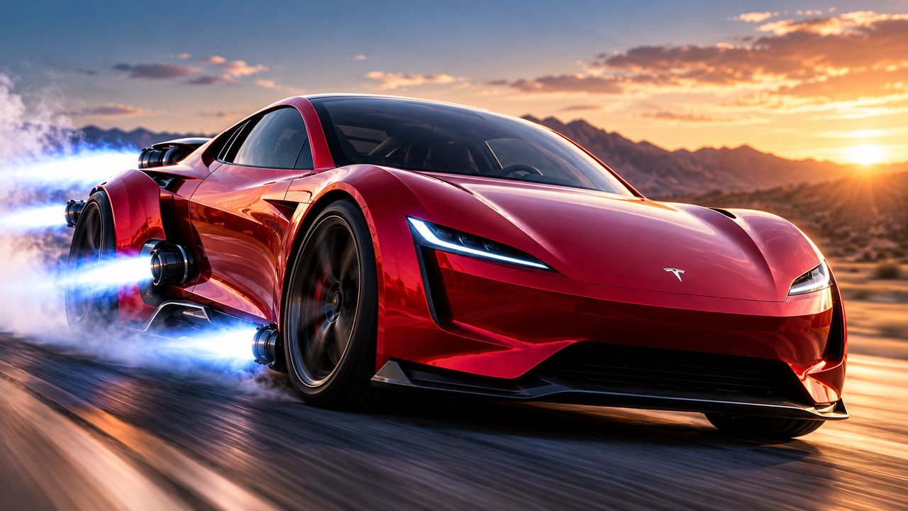 Tesla apresenta o Roadster com proposta de “carro voador”, tecnologia aeroespacial e aceleração extrema em uma tentativa de reconquistar fãs e recuperar o prestígio da marca