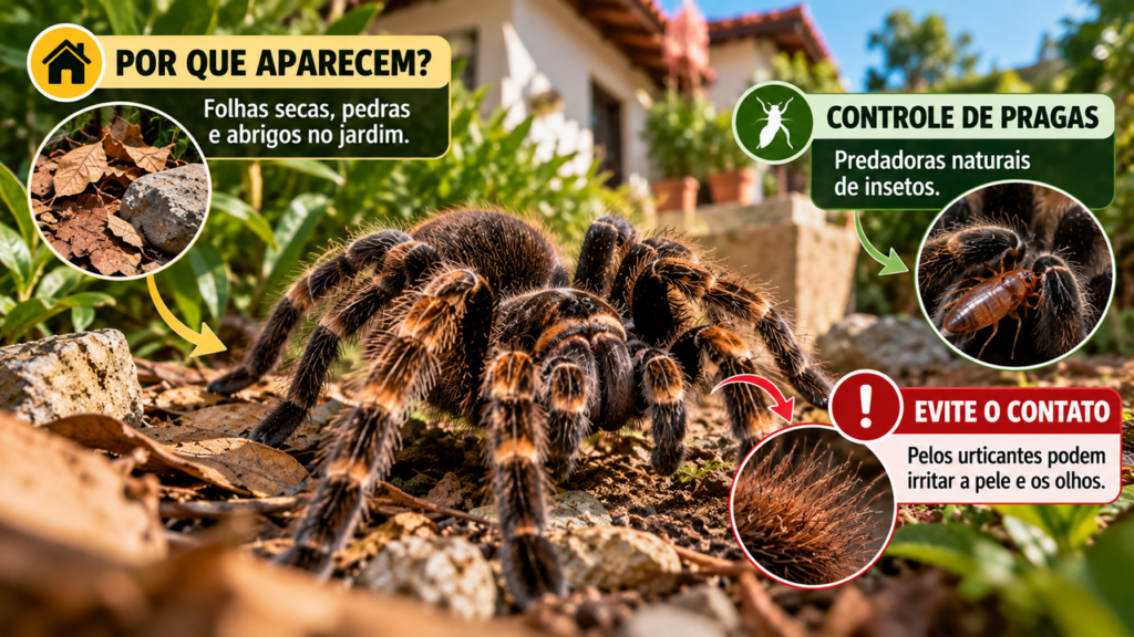 Mesmo sendo pequenas e frequentemente ignoradas, as aranhas-caranguejeiras encontradas em ambientes naturais desempenham um papel no controle de outros invertebrados, mas não devem ser manuseadas quando aparecem perto de residências
