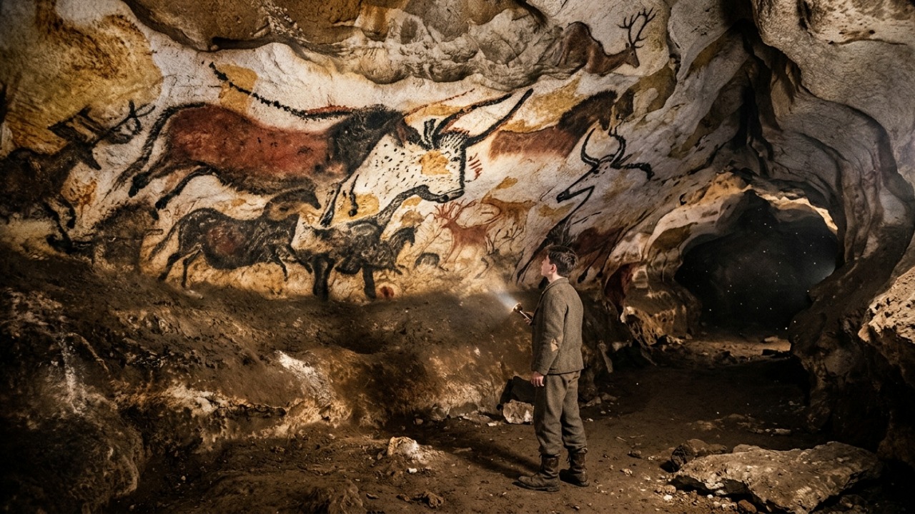Em 1940, quatro adolescentes seguiram um cachorro que caiu num buraco na França e encontraram uma caverna com pinturas de cerca de 17 mil anos, que hoje está fechada ao público para não se deteriorar