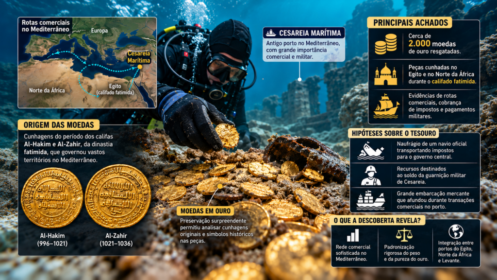 Mais de 2 mil moedas de ouro permaneceram enterradas por séculos até serem encontradas em um tesouro romano que pode revelar a riqueza escondida de um antigo império