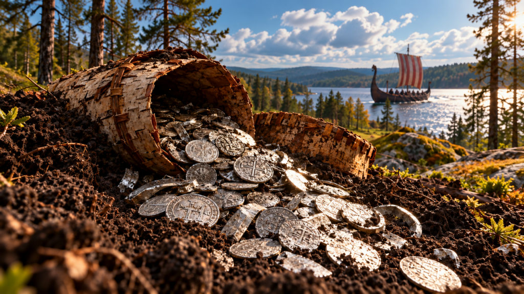 Mais de 4 kg de moedas de prata ficaram escondidas por séculos até serem descobertas em um tesouro viking que pode revelar segredos do comércio medieval