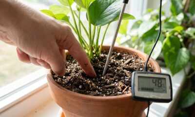 O teste do dedo ou higrômetro de ponta: a comparação prática da agronomia que revela a melhor forma de medir a umidade real do vaso