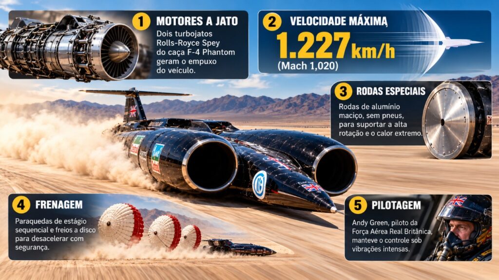 O carro que bateu recordes de velocidade usando motores de avião e a engenharia por trás de um dos projetos mais extremos da história automobilística