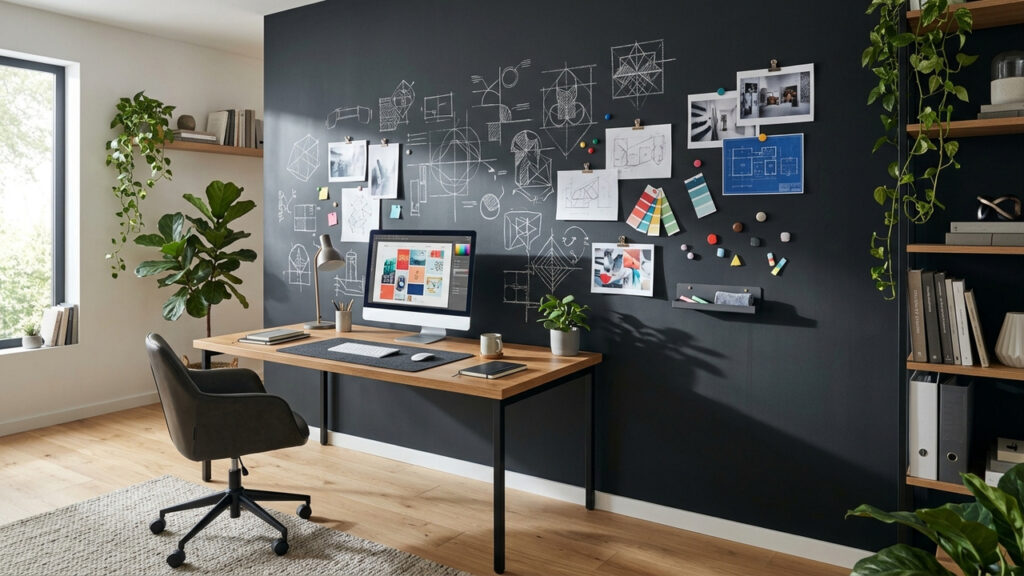 Adeus paredes sem utilidade: a técnica simples com tinta magnética e lousa para criar um mural multifuncional na cozinha ou escritório