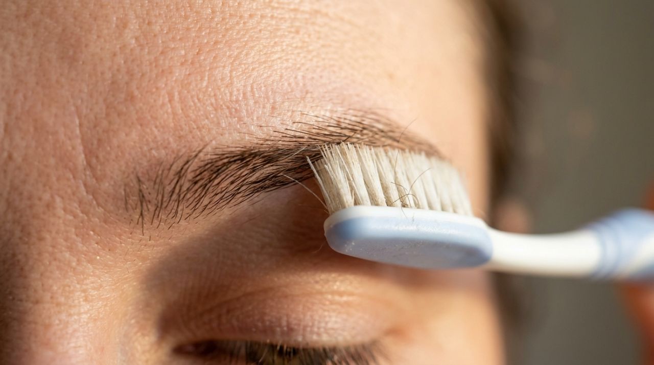 Usar uma escova de dentes limpa para alinhar as sobrancelhas: o truque simples que deixa os fios mais organizados sem pesar