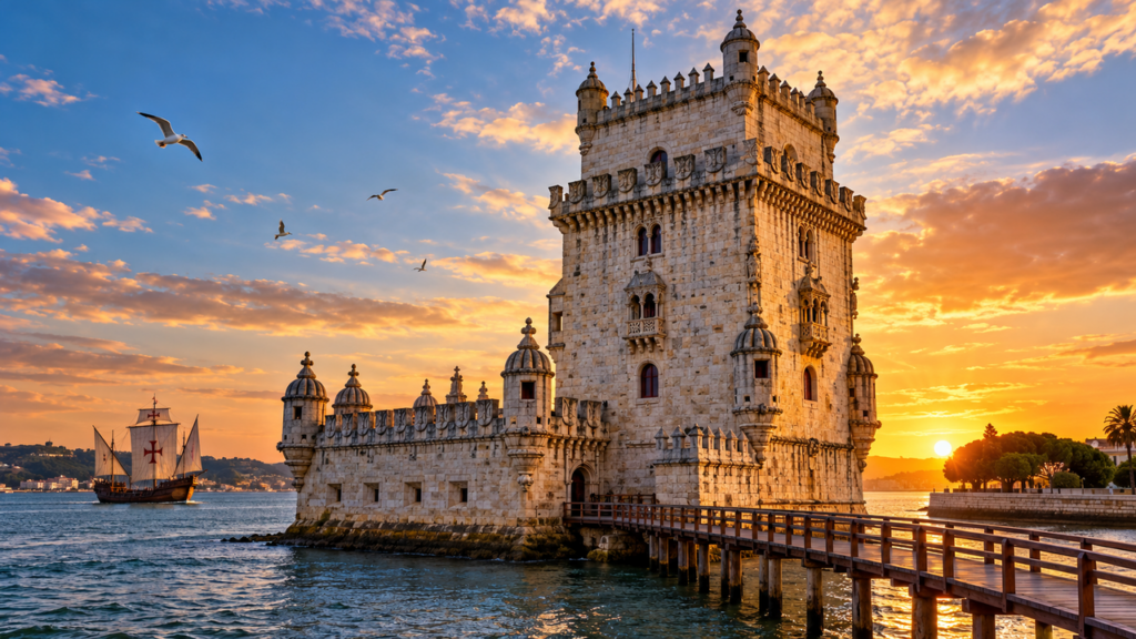 Construída no século XV, a Torre de Belém atravessou mais de 500 anos de história, enfrentou mudanças no litoral e o desgaste causado pela água salgada, recebeu trabalhos de conservação e continua às margens do rio Tejo como um dos monumentos mais conhecidos de Portugal, com uma arquitetura defensiva marcada por detalhes esculpidos em pedra