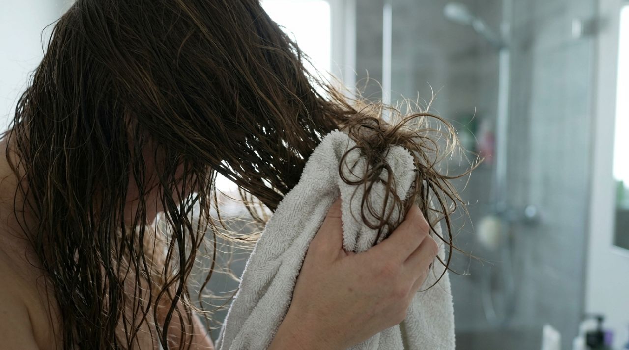 O erro ao secar o cabelo com a toalha que pode aumentar a quebra dos fios e o jeito mais delicado de retirar a umidade depois do banho