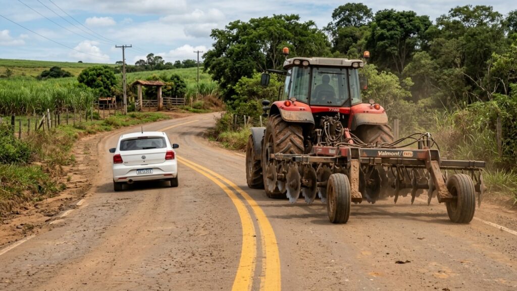 Motoristas se confundem ao ultrapassar tratores em linha contínua, e um único detalhe na estrada pode definir se a manobra é permitida ou rende 15 pontos