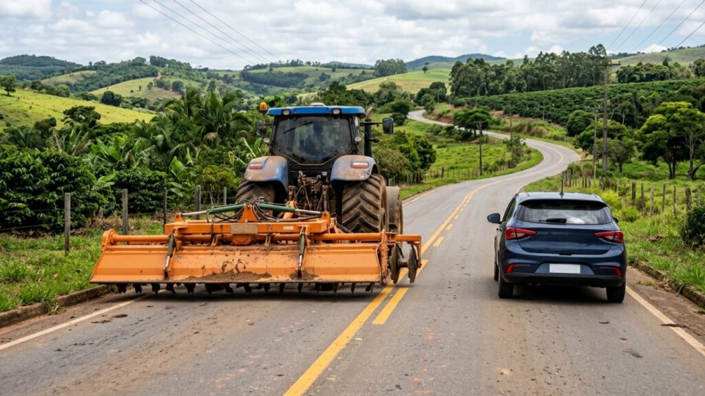 Motoristas se confundem ao ultrapassar tratores em linha contínua, e um único detalhe na estrada pode definir se a manobra é permitida ou rende 15 pontos