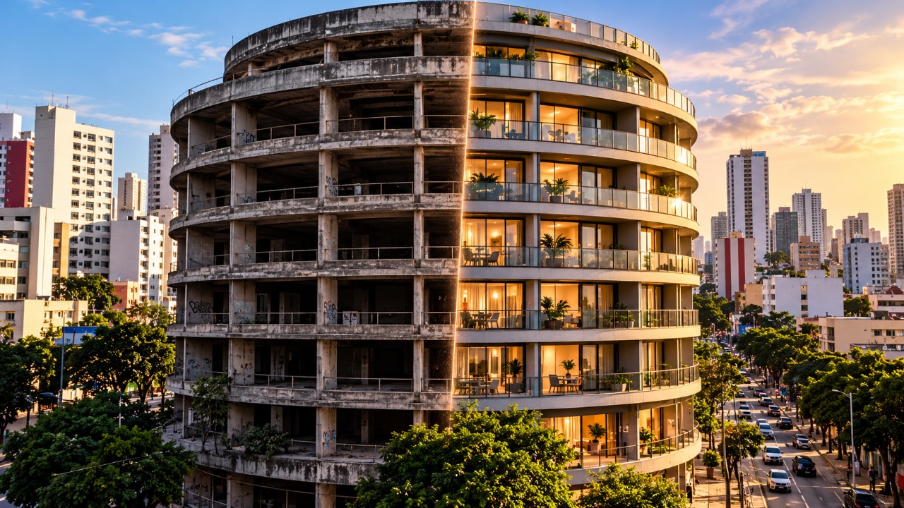 Após 30 anos abandonado, prédio redondo que virou símbolo do centro pode ganhar uma nova vida com apartamentos modernos e um projeto de transformação que promete mudar sua história