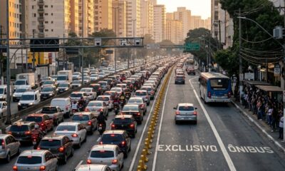 Motorista invade corredor de ônibus no horário de pico para fugir do trânsito, leva multa gravíssima de R$ 293 e perde o prazo de recorrer