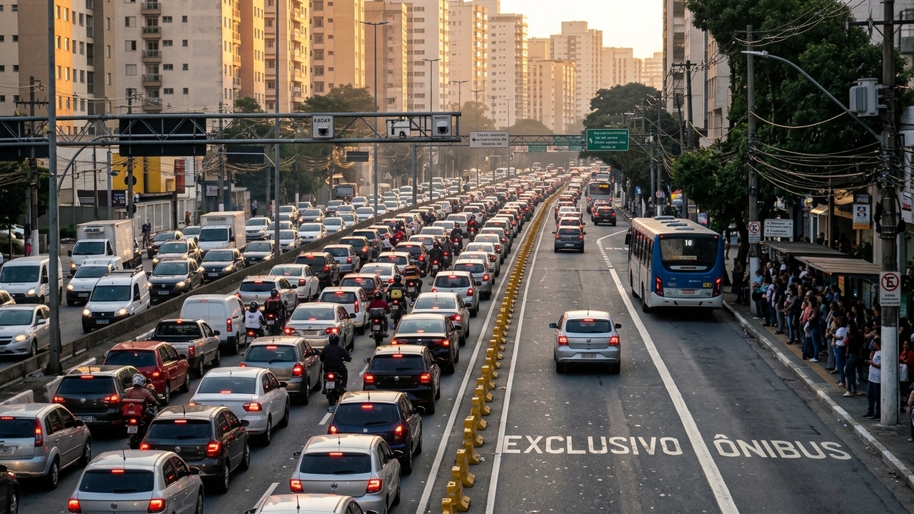 Motorista invade corredor de ônibus no horário de pico para fugir do trânsito, leva multa gravíssima de R$ 293 e perde o prazo de recorrer