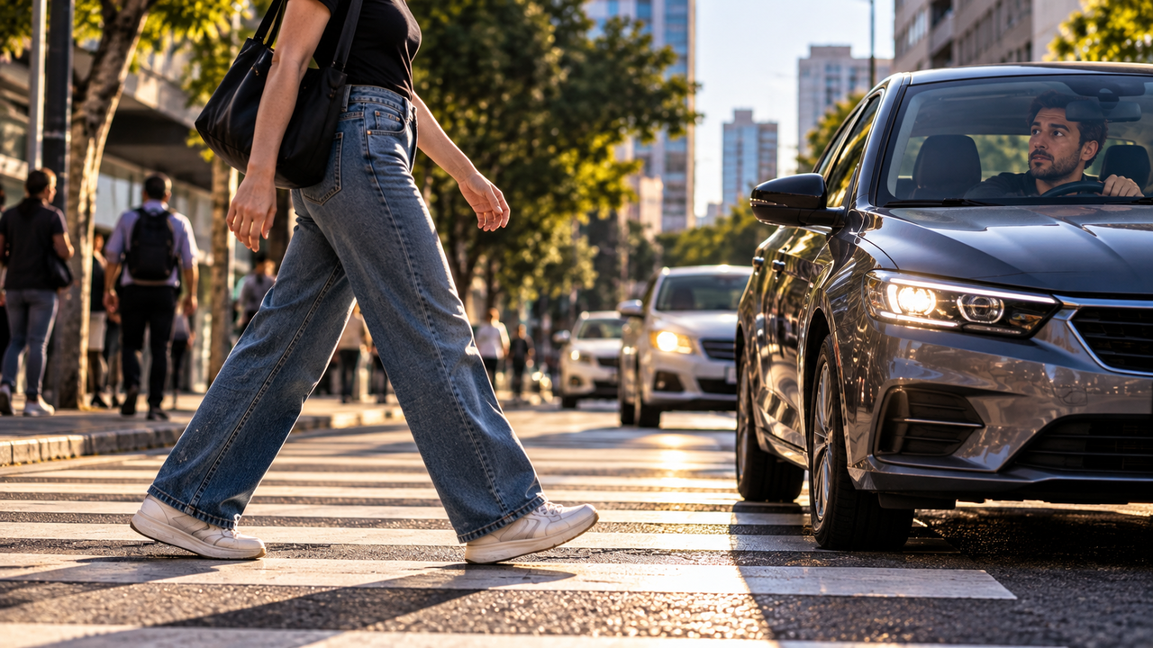 Pedestre parado na faixa de travessia sem pisar na rua: o motorista precisa parar mesmo assim ou pode seguir viagem sem correr o risco de cometer uma infração?