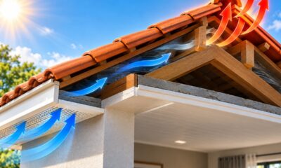 A abertura de ventilação instalada perto do telhado que ajuda a liberar o ar quente acumulado e pode melhorar o conforto térmico dos ambientes