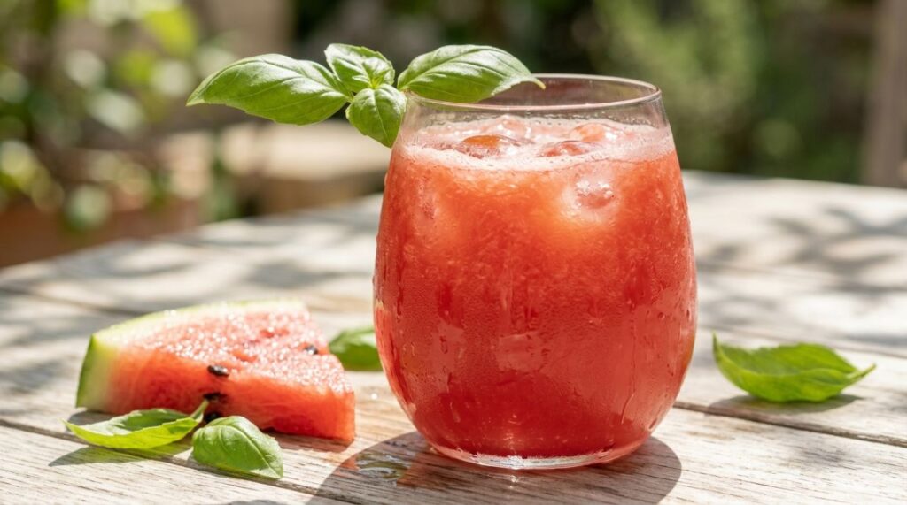 Melancia e manjericão no liquidificador: para que serve essa mistura diferente e por que ela pode ajudar a substituir bebidas muito açucaradas no calor