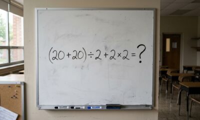 A maioria começa pela parte errada: (20 + 20) ÷ 2 + 2 × 2