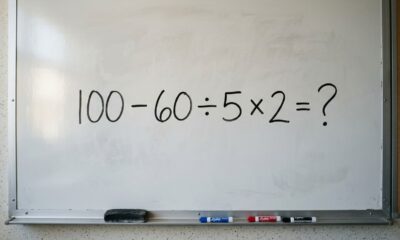 Coloque sua memória matemática à prova com este desafio de 30 segundos: 100 − 60 ÷ 5 × 2