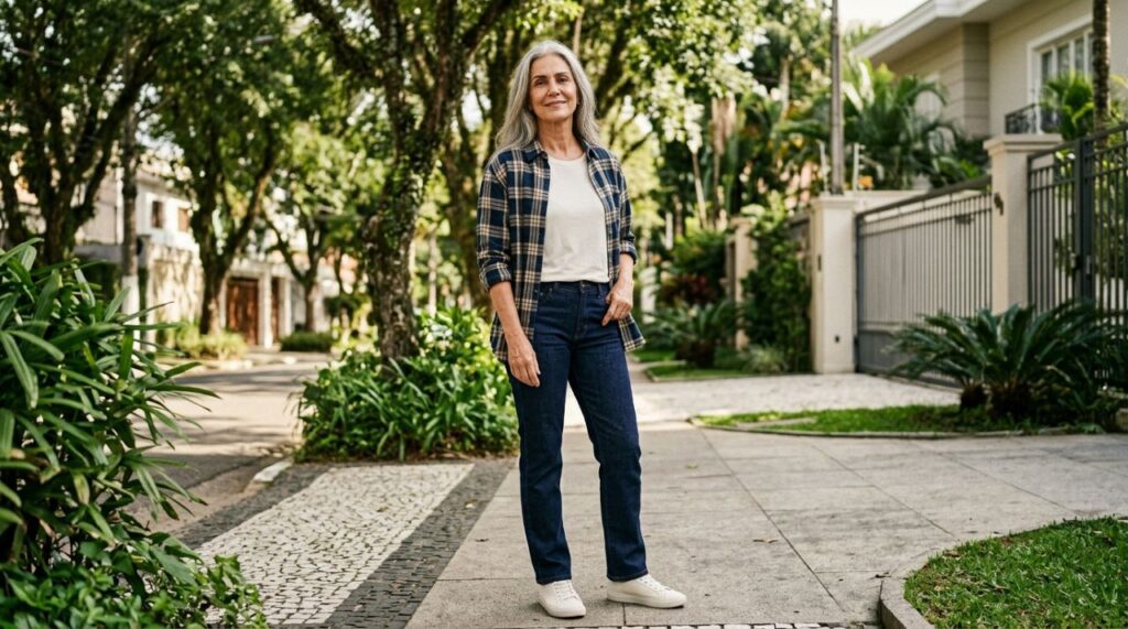 A camisa xadrez voltou com tudo em 2026: 5 maneiras de combinar a peça clássica e criar looks modernos e elegantes depois dos 50