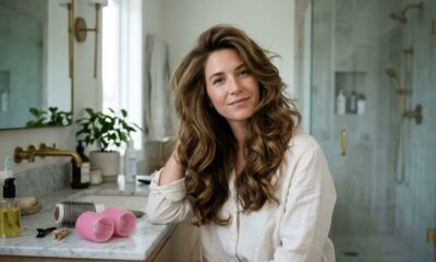 Cansada de ver o cabelo fino e sem volume, mulher encontrou dois bobes de velcro esquecidos na gaveta, resolveu testar um truque antigo e se surpreendeu com o resultado