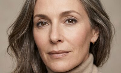 Mulher de 55 anos com maquiagem natural nos olhos, delineado taupe suavemente esfumado, sobrancelhas definidas e pele madura com textura real. - Imagem ilustrativa criada por inteligência artificial