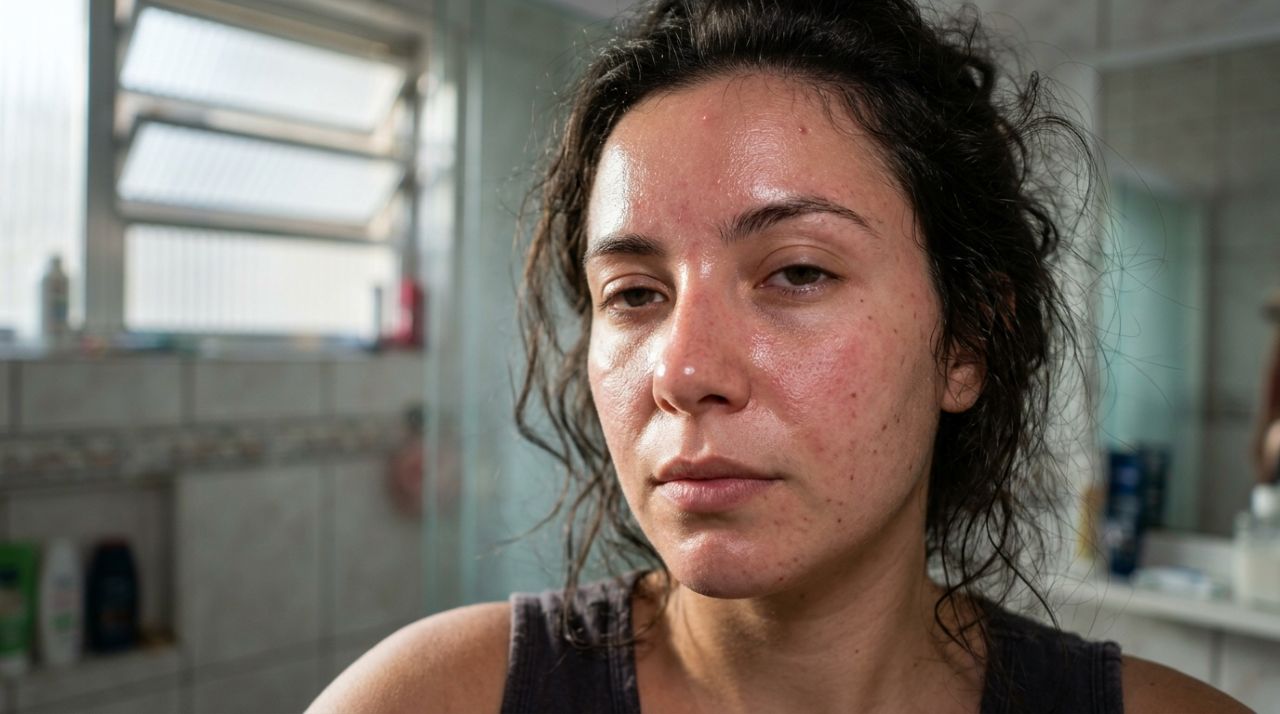 Especialistas em pele explicam: se o rosto amanhece oleoso mesmo depois de uma rotina caprichada, pode não ser falta de limpeza, mas excesso de produtos à noite, e “simplificar o skincare pode ajudar”