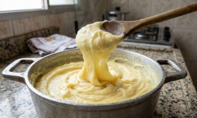 Purê de batata fica lisinho e cremoso na panela, mas vira uma massa grudenta depois de pronto, e um erro ao amassar pode explicar a mudança de textura