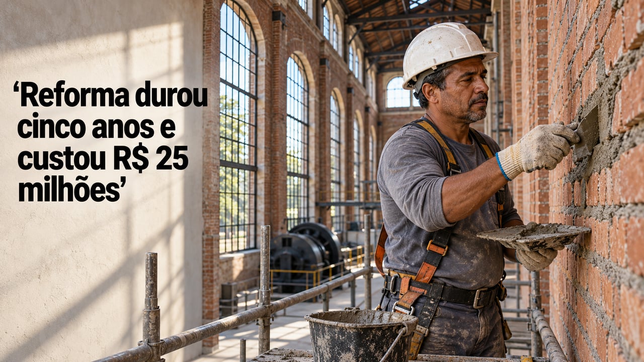 A reforma da usina durou cinco anos, alcançou mais de 12 mil metros quadrados e recebeu investimento de mais de R$ 25 milhões