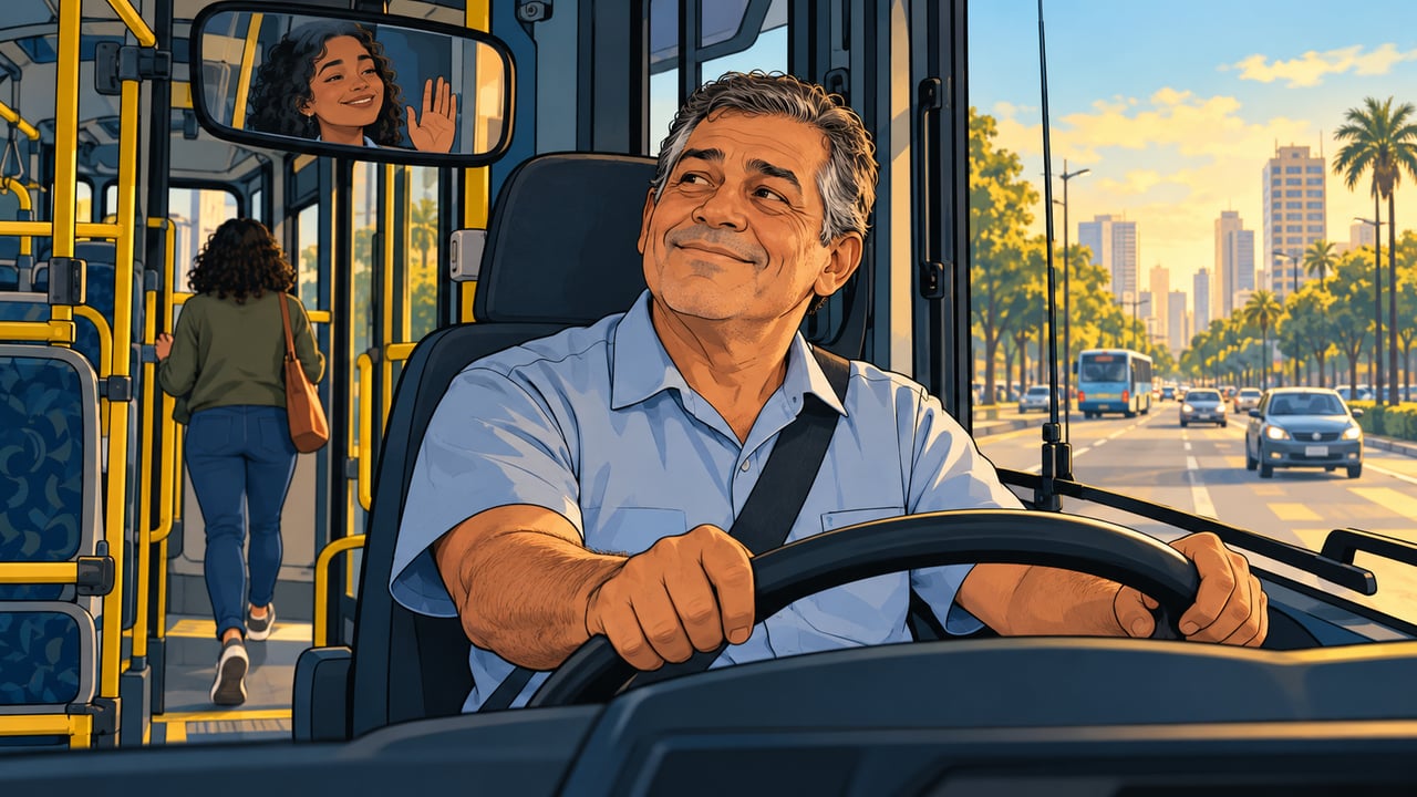 Com o ônibus em movimento, o agradecimento deve ser rápido para não distrair quem está ao volante