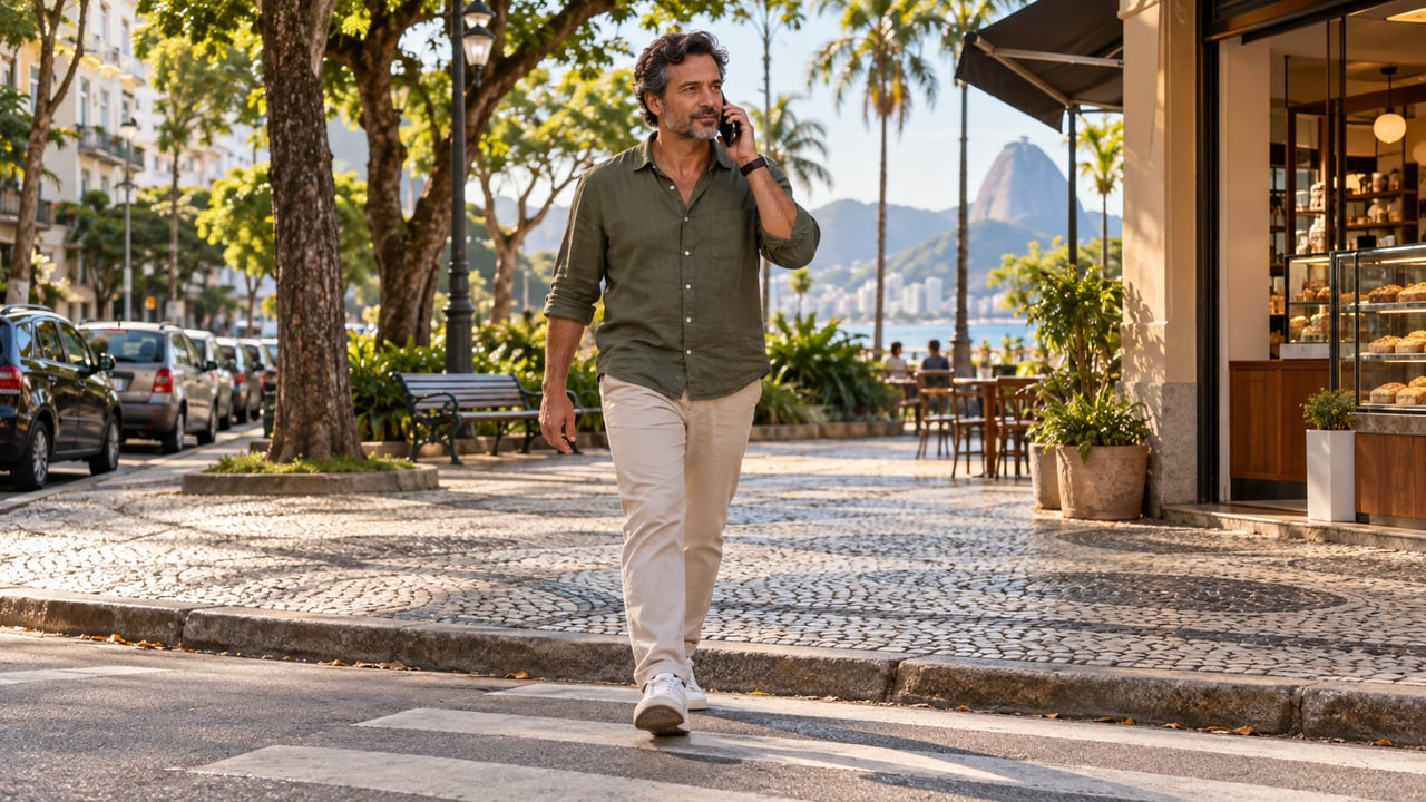Ao ligar andando na rua, a atenção ao trânsito vem antes da conversa