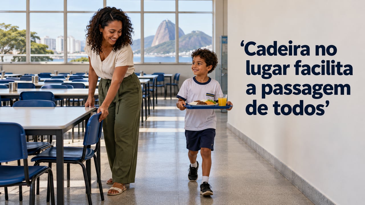 Um ambiente cuidado tende a puxar mais cuidado, e o custo de arrumar a cadeira é quase zero
