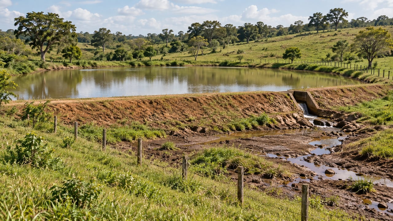 Construir um açude na própria terra é permitido, mas o uso da água deve respeitar os direitos dos vizinhos