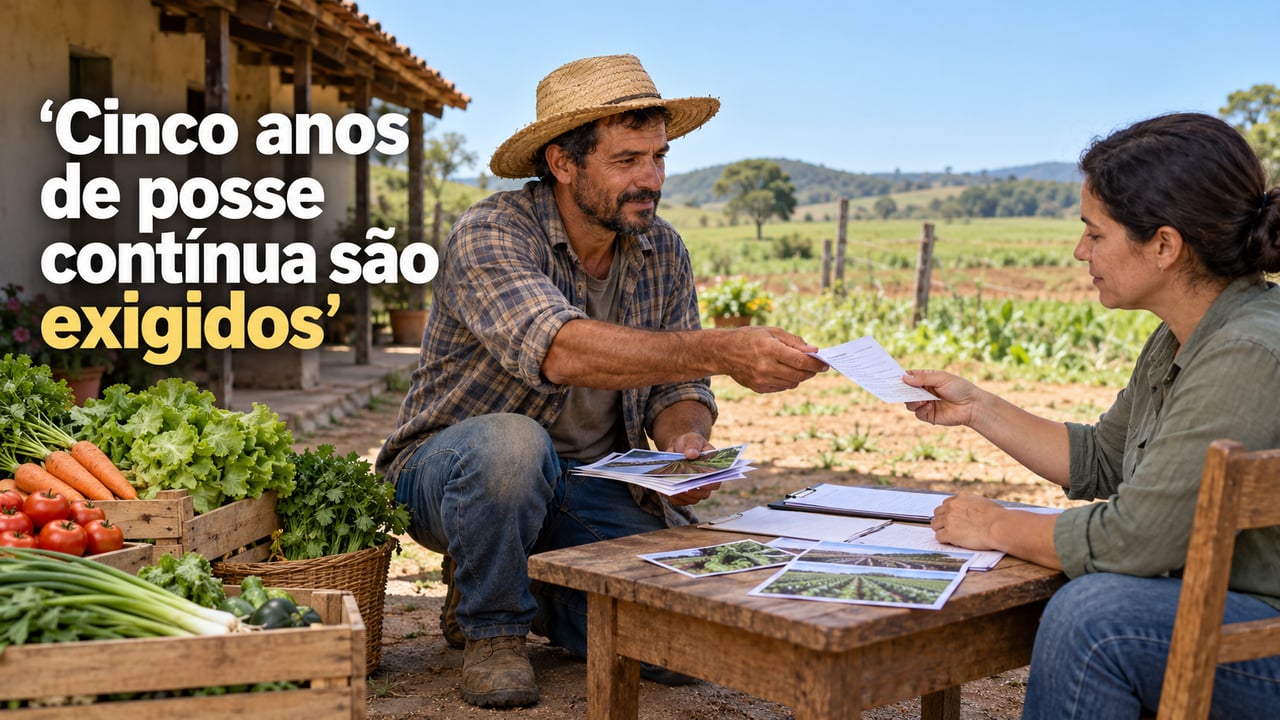 A usucapião rural exige cinco anos de posse contínua, e cada requisito precisa ser provado na Justiça