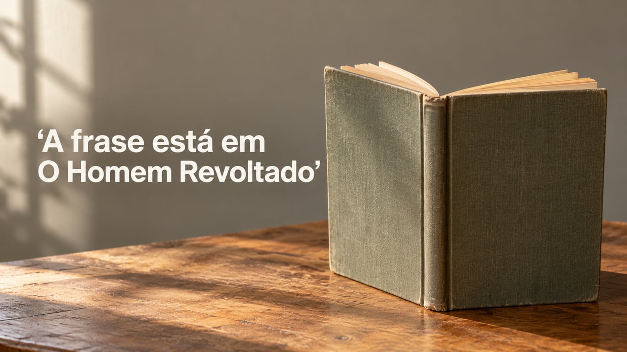 A frase sobre o futuro aparece no capítulo final de O Homem Revoltado, publicado em 1951