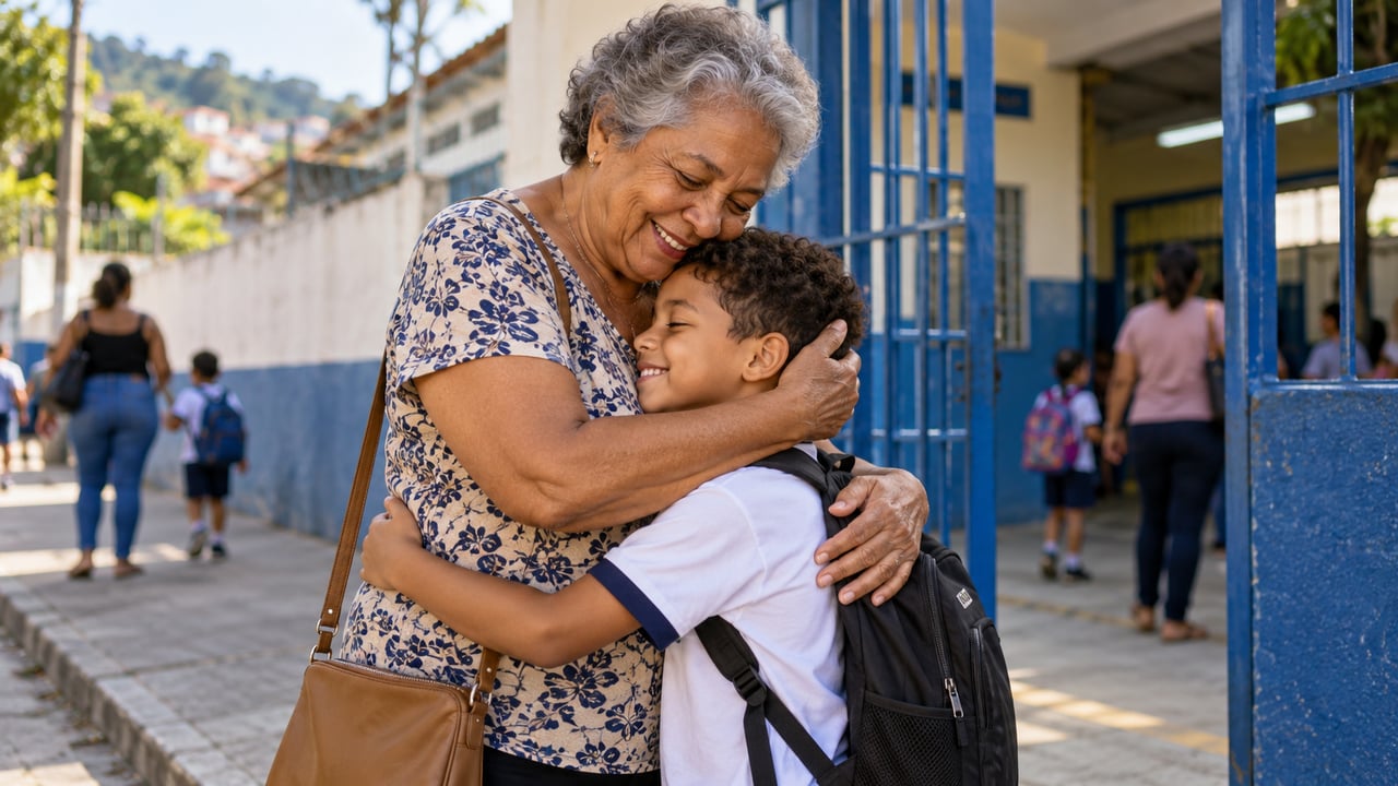 Gestos simples de cuidado, como buscar o neto na escola, levam a lição de Einstein para o dia a dia depois dos 60