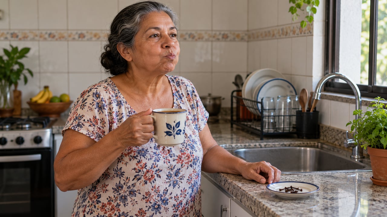 O chá de cravo morno refresca o hálito após a refeição, mas não trata a halitose